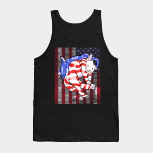 Cat American Flag Usa Paws Patriotic 4th Of July Tank Top